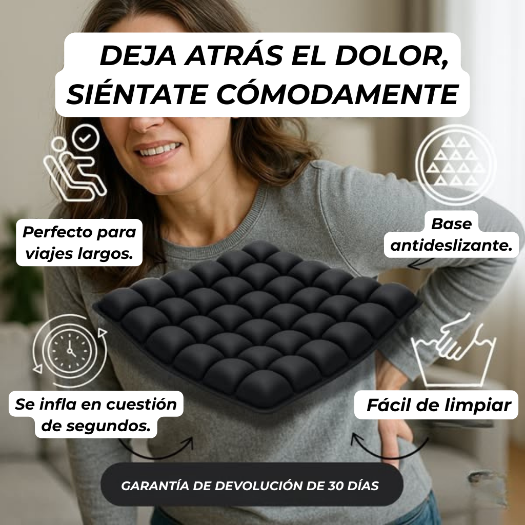 Cojín de Aire Ergonómico 3D - Alivio Instantáneo para Coxis y Espalda