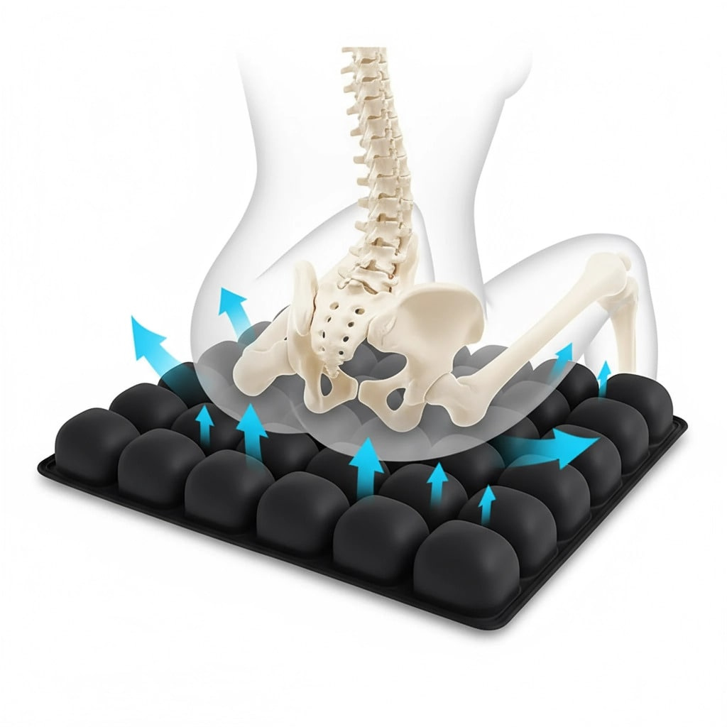 Cojín de Aire Ergonómico 3D - Alivio Instantáneo para Coxis y Espalda